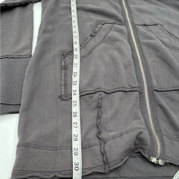 Slate Gray Women's Zip-Up Hoodie 100% organic cotton Boho - Picture 11 of 11